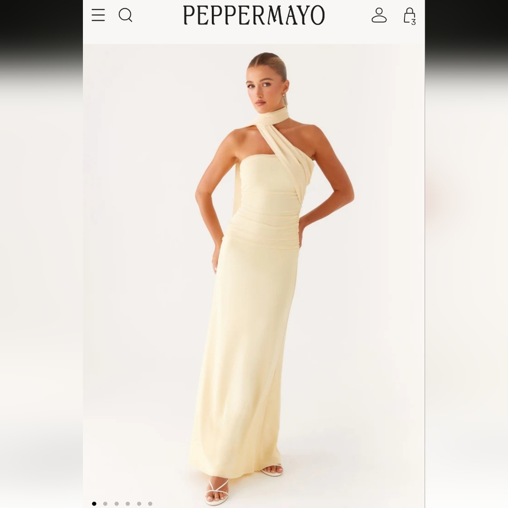 Elegant Cream Halter Maxi Dress